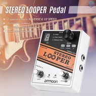 ammoon STEREO LOOPER Loop Record Guitar Effect Pedal 10 Independent Loops Max. 10min Recording Time