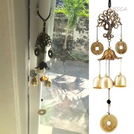 KISSCA Money Tree Wind Chimes Bell, Retro Fortunate Metal Money Tree Bell, Hanging Bell Handmade Rea