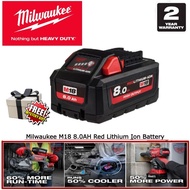 [Ready Stock] Milwaukee M18 HB8 ASIA High Output 8.0Ah Original RED LITHIUM Battery