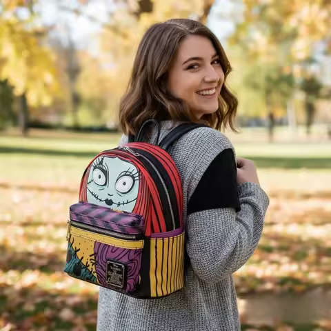 Series Movie Jack Sally Movie Around Pu Leather Backpack Women Fashion Brand Backpack Christmas Gift