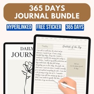 🔥INSTANT🔥 365 Days Daily Journal Bundle PDF - 365 Pages hyperlinked | Ipad, Goodnotes, Notability | Free Digital Sticker