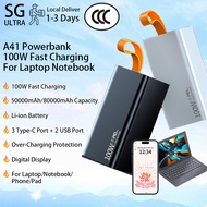 80000maH/50000mAh 100W Laptop Power Bank Super Fast Charging QC+PD Quick Charge Power Delivery For P