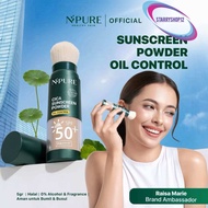 NPURE Sunscreen Cica Sunscreen Powder SPF 50+ PA++++ / Sunscreen Bedak & Brush / Sunscreen Bedak bts