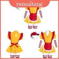 Broke 2 Girls Waitress Uniform Cosplay Outfit With Polyester Themed For Events