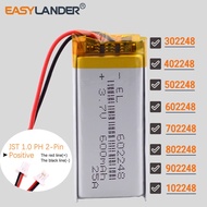 3.7V 902248 900mAh JST1.0mm 2pin Rechargeable Lithium Li-ion Polymer Battery 302248 402248 502248 60
