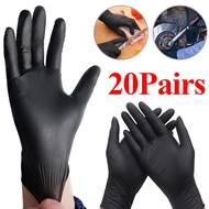 5/10/20Pairs Disposable Nitrile Gloves/Food Grade Kitchen Black Gloves/Tattoo Haircut Work Glove