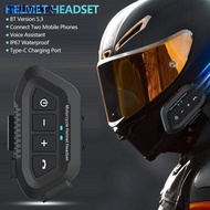 TIMEKEY Bluetooth 5.3 Motorcycle Helmet Bluetooth Wireless Hands-free Calling & Music Player IP67 Wa