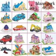 BLAZESPARK 3D Castle Airplane Assembly Model, Building Model 3d Puzzles, Cartoon Airplane Cardboard 
