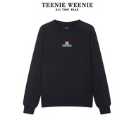 Teenieweenie ผู้หญิง มีฮู้ด เสื้อสเว็ตเชิ้ต ผ้าขนแกะ คอกลมมีเส้น เสื้อสวม ลำลอง สีขาว ฤดูหนาว 2023 ผ