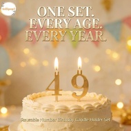 LOLLIPOP1 Number Birthday Candle Holder, Versatile Stainless Steel Metal Number Candle Holders, Part