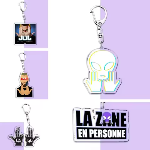 Hot French Rapper JUL Keychains 6cm Keyring for Accessories Woman Oh Qu'elle Est Belle Pendant Keyri