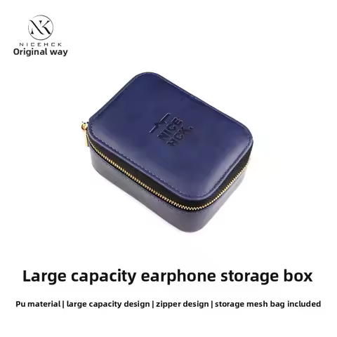 NICEHCK PU Material Zipper Earphone Bag Built-in Grid Isolation Bit Shockproof & Compression Resista