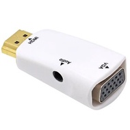 LAVA - HDMI to VGA Converter With Audio Cable Male to Female for PC Laptop Tablet Support HDTV Adapt