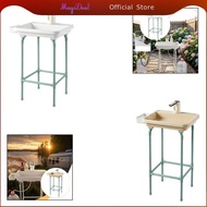 MagiDeal Folding Outdoor Portable Bathroom Sink with Stand Garden Washbasin for Camping and Yard Cle
