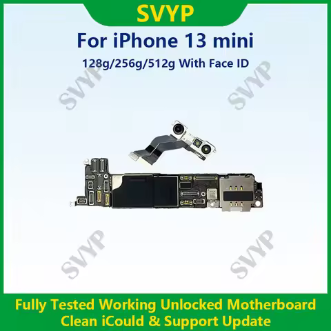 Fully Tested Authentic Motherboard For iPhone 13mini 128g/256g/512g Unlocked Mainboard With Face ID 