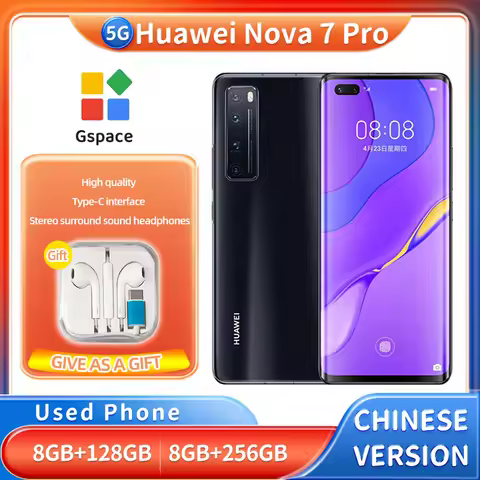 Huawei Nova 7 Pro 5G 128GB 256GB ROM Smartphone Android 6.15 inches 2340x1080px 4000mAh Used Phone
