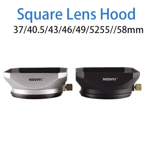 NEWYI 40.5mm 52 37 43mm 58mm Square Lens Hood Aluminum Alloy ABS Camera Lens Hood Shade for 25mm Or 