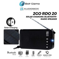 Audiobox 2GO RDO 20 Bluetooth 5.0 Portable TWS Speaker with Solar Charging FM Micro-SD USB