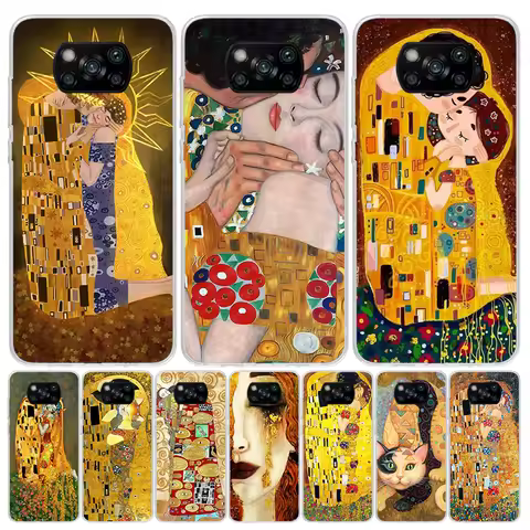 Kiss by Gustav Klimt Desig Case Phone Cover for Xiaomi Redmi Note 10 9 9S 8 8T 7 5 Pro Mi 12T 11T 10
