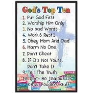 Metal Tin Retro Sign Inspirational Positive Quotes Christian Bible Verse-God's Top Ten for Kids Bles