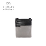 Charles Berkeley WILLIAMS Men's Sling Bag Water Resistant Nylon Mix Calf Leather (PB-19076)