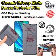 Realme C100/GT 7/P3 Ultra/C71/C75/Note 70/60/C65/C67/C53 Gaming Ceramic Matte Privacy Anti Spy Film