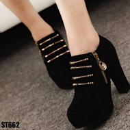 SEPATU BOOTS HEELS FASHION WANITA MODEL MUSIM DINGIN KOREA