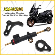 Motorcycle Accessories CNC Aluminum Alloy Adjustable Steering Damper Stabilizer Mounting For YAMAHA XMAX X-MAX 300 2017-2023