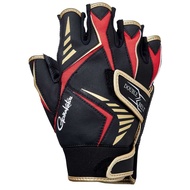 Gamakatsu Double Belt Fishing Gloves 5 Fingers GM7294 Black Gold
