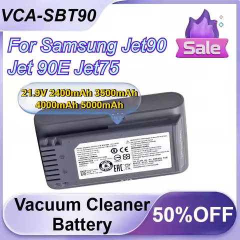 VCA-SBT90 21.9V 2400mAh 3500mAh 4000mAh 5000mAh For Samsung Jet90 Jet 90E Jet75 Vacuum Cleaner Li-io
