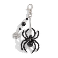 Gothic Halloween Big Spider Keychain Hanging Chain European American Dark Style Cob Web Anti-Lost Ba