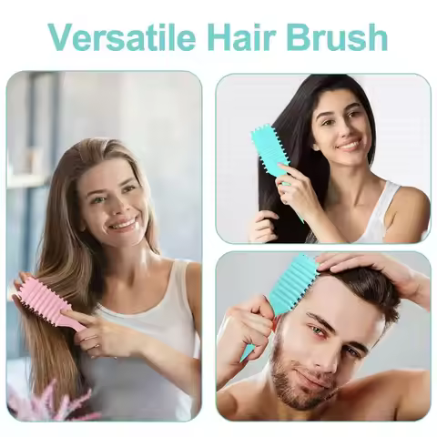 Curl Define Styling Brush Hollow Boar Bristle Detangling Hair Brush Tangled Hair Comb Shaping Defini