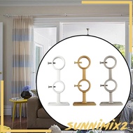 [Sunnimix2] Double Curtain Rod Holder Drapery Hook with Screws Closet Rod Support Curtain Rod Support Wall Holder for Living Room