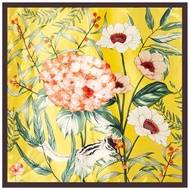 Floral shoulder scarf, neck scarf size 90x90.