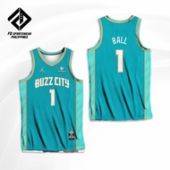 Free Custom-CHARLOTTE HORNETS BUZZ CITY NBA CITY EDT 2024 BALL BRIDGES FULL SUBLIMATED JERSEY（READY 