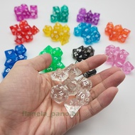 7pcs/set Translucent Multi-faceted Dice Set Suitable for Passerby Explorer D Dragon and Role Playing