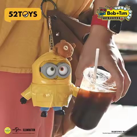 52toys Bob And Tim Minion Vinyl Blind Box Keychain Cute Bag Charm Soft Stuffed Pendant Collectible S