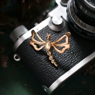 【老飾品/西洋老件】美國AVON金色蜻蜓造型 老胸針