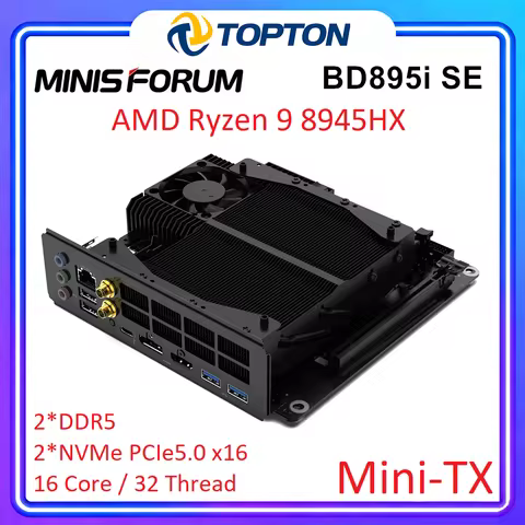 MINISFORUM Gamer Motherboard BD895i SE Mini ITX AMD Ryzen 9 8945HX 2xDDR5 2xM.2 NVMe PCIe5.0 x16 2.5