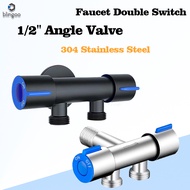 BLINGOO Two Way Angle Valve 1/2 SUS304 Stainless Steel Angle Valve Multi Function Angle Valve Two Way Standard