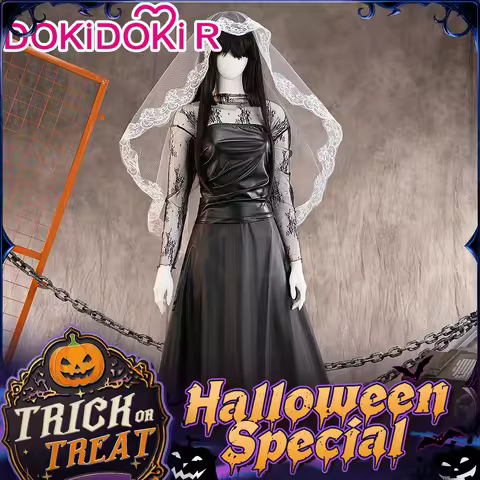 IN STOCK Osaragi Cosplay Custome Anime DokiDoki-R Women Halloween Black Long Dress Costume Ms.Osarag
