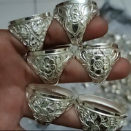 cincin emban ring perak motif ukir pahat handmade