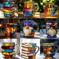 Painted Book Mug, 3D Colored Resin 11 Oz Coffee Mug, Novelty Gift for Book Lovers, Readers, Writers,