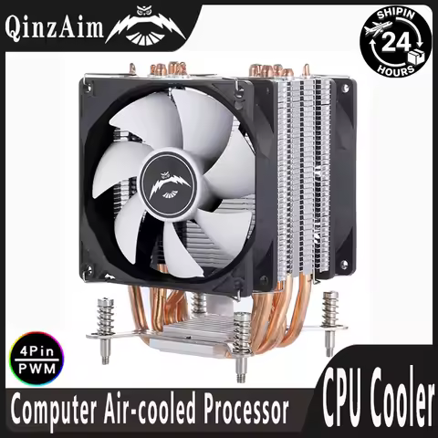 QiuzAim 6 Heat Pipes 90mm CPU Cooler Fan Processor Air-cooled 4pin PWM Compatible LGA2011 2066 115x 