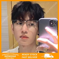 (HENGHA) Vintage Style Metal Eyebrow Frame Eyeglasses for Men Half Frame Eyeglasses