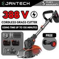 JANTECH 388V Mesin Rumput Bateri Cordless Grass Cutter Electric Lawn Mower Grass Trimmer Mesin Potong Rumput
