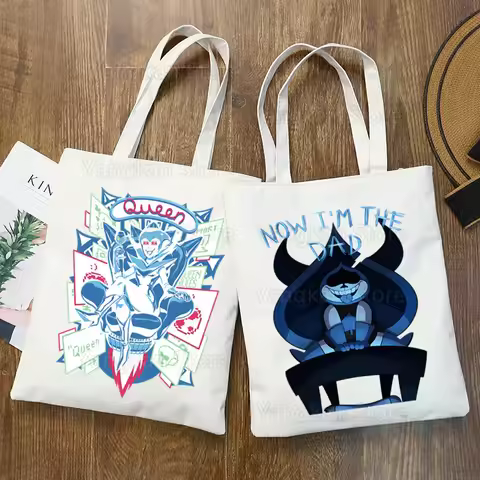Mr Tenna Deltarune Queen Tote Bag Unisex Canvas Bags Shopping Printed Casual Shoulder Bag Foldable