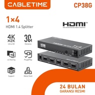 CABLETIME Splitter HDMI 1In4Out 4K60Hz Full HD - HDMI Splitter 4 Port 4K 60Hz - CP38G