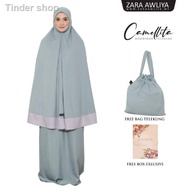 ◇㍿☼Zara Awliya - Telekung Camellita-X Monotone [Free Bag + Free Box]