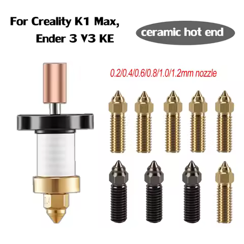 For Creality K1/K1 Max/End3 V3 KE Ceramic Hot End 300°C Kit Upgrade 0.4mm Brass Nozzle High-speed Pr